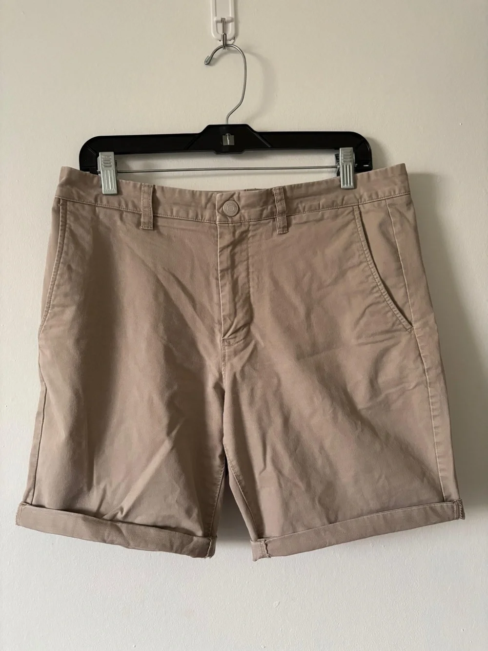 Bonobos Tan Flat-Front Roll-Cuff Cotton Shorts